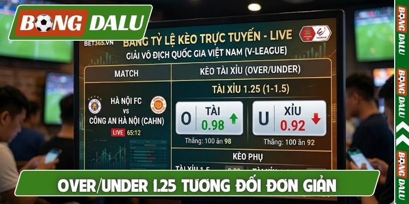 Over/Under 1.25 tương đối đơn giản